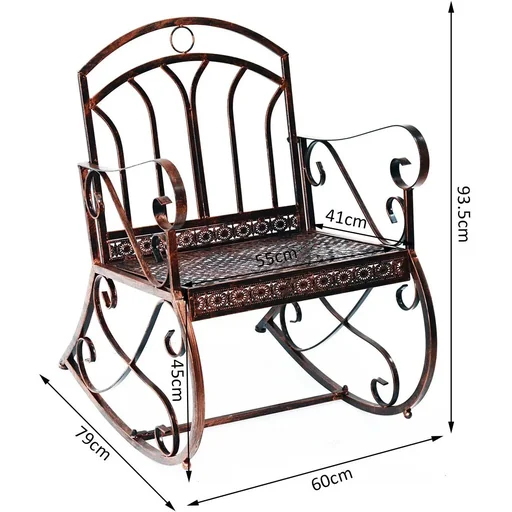"Rocking chair metal bronze-red image"