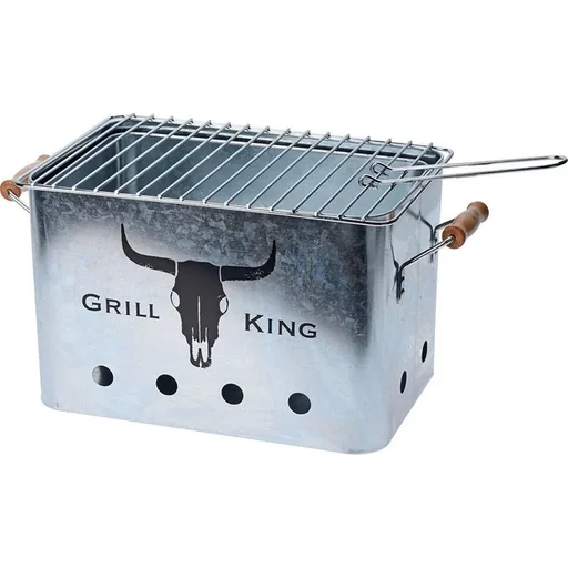 "Grill King Charcoal Grill Rectangle - Silver - 32x20x20 cm image"