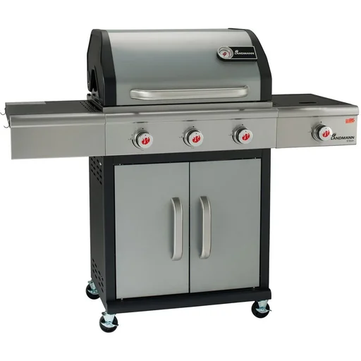"Triton PTS 3.1 gas grill - grill surface 65 x 44 cm - silver - with side burner and PTS system image"