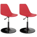 Dining table chairs swivel 2 pieces PP red