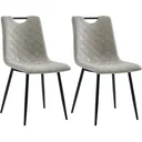 Dining room chairs 2-seater faux leather light grey