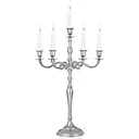 Candlestick silver aluminum nickel-plated 60cm 5-armed