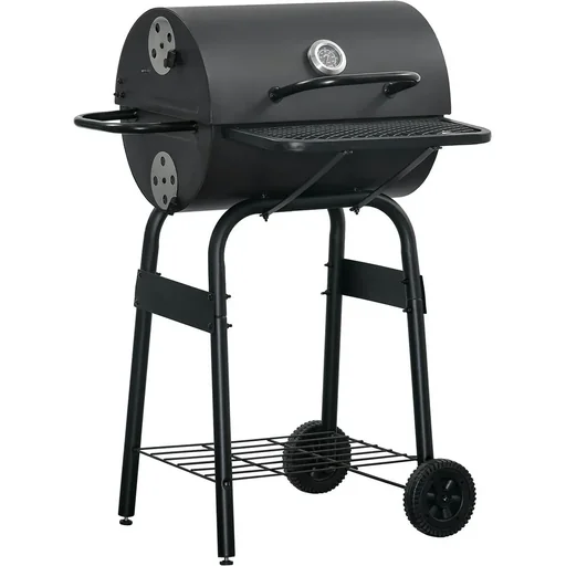"BBQ charcoal - with lid - metal - black image"