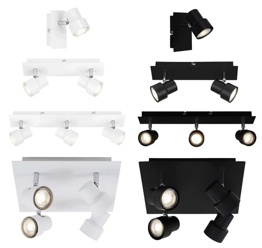 "LED wall and ceiling light, 12 cm, 460 lumens, 5 watts, GU10, black image"