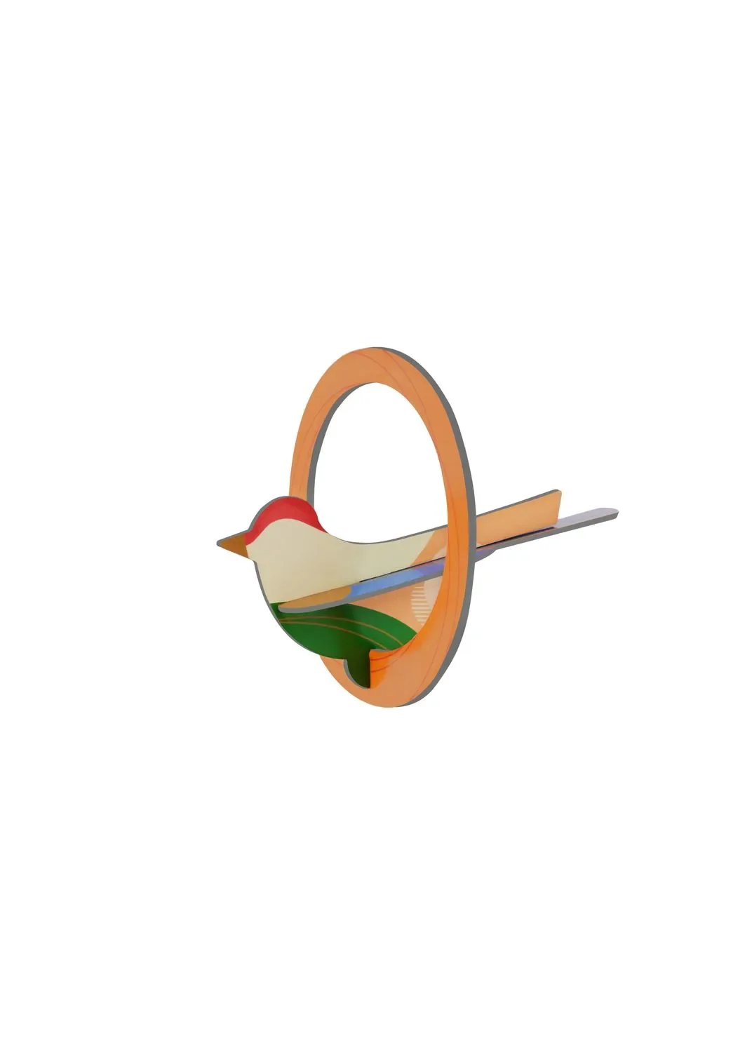 "Studio ROOF Ornament, craft set, 3D wall object – Robin image"