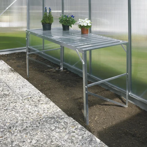 "Aluminum table, color 1 shelf, color 121 x 54 x 76 cm, color emerald image"