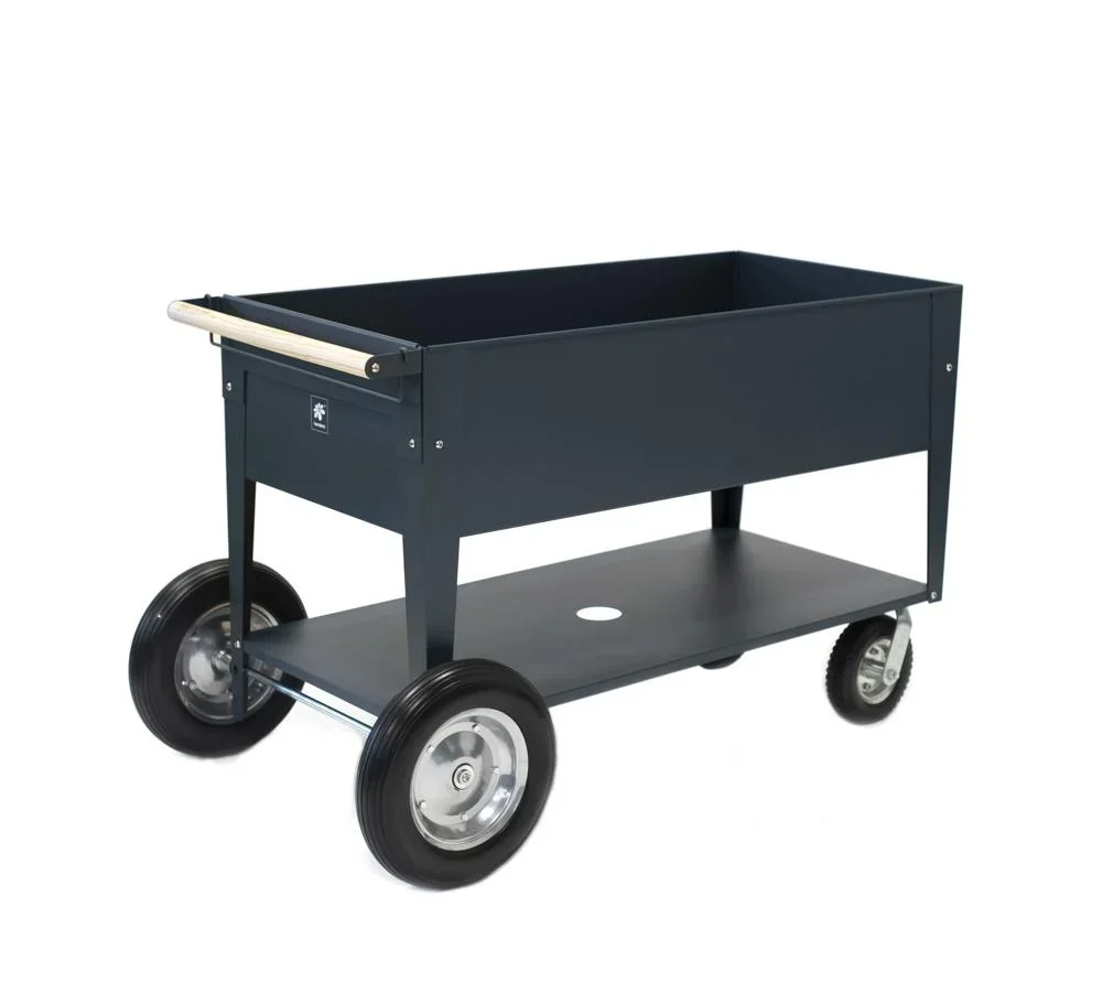 "Raised Bed Swivel 120 × 60 × 84 cm Anthracite – Mobile Steel Raised Bed with Wheels, 216 l image"