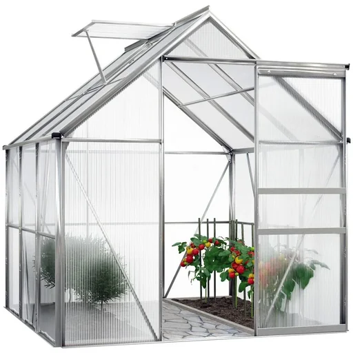 "Aluminum greenhouse 5.85m³ with windows and gutter M4 image"