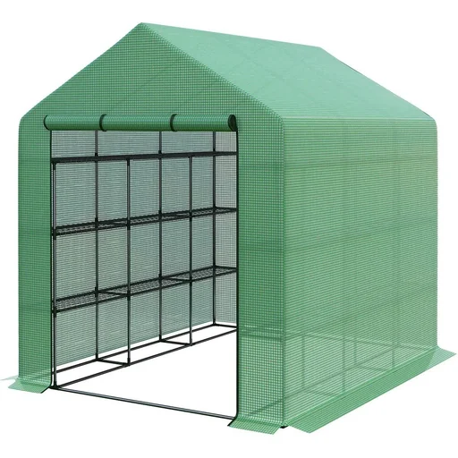 "Film greenhouse greenhouse with flower shelf cold frame tomato house plant house for garden, made of steel tube and image"