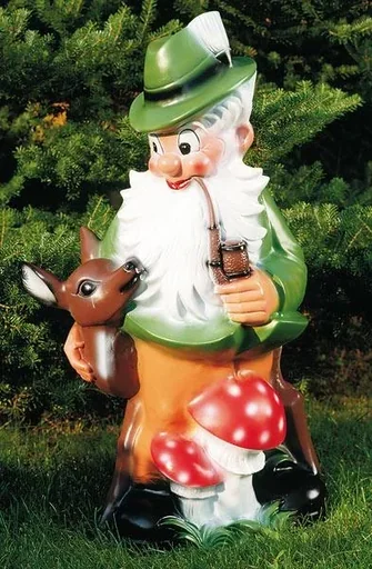 "Forester with deer 89 cm - Giant dwarf image"