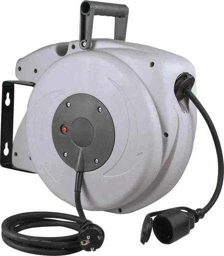 "Automatic cable reel 18+2m H07RN-F 3G1.5, carrying handle, wall bracket image"