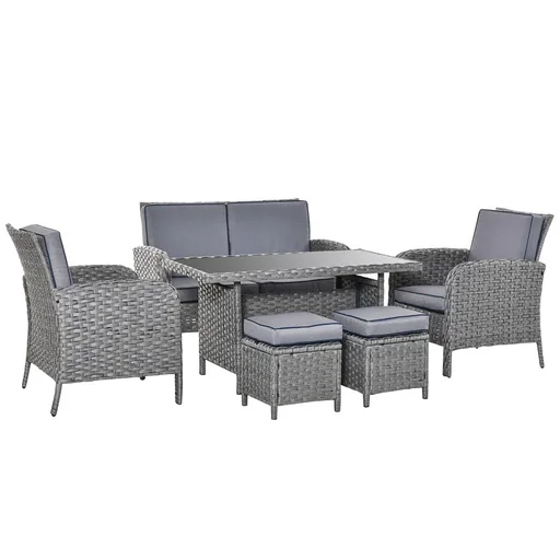 "6-piece luxury polyrattan garden dining set garden furniture garden set seating group lounge furniture including dining table and image"