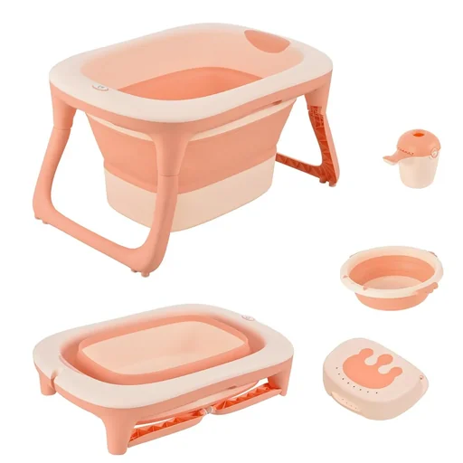 "Baby bathtub with sink and shampoo cup image"