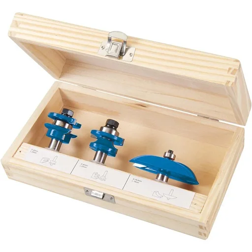 "3-piece 1/2" TCT panel router bit set image"