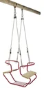 Double swing seat gondola red made of metal for round wood