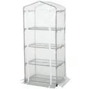 Foil greenhouse, hothouse, tomato house, plant house, cold frame, 4 shelves, white, 70 x 50 x 160 cm