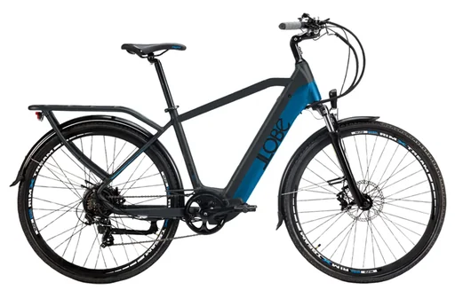 "Men's e-bike, trekking, 28 inches, frame height 51 cm, 7-speed derailleur, matte grey-blue, Yukon Gent 13.2Ah image"