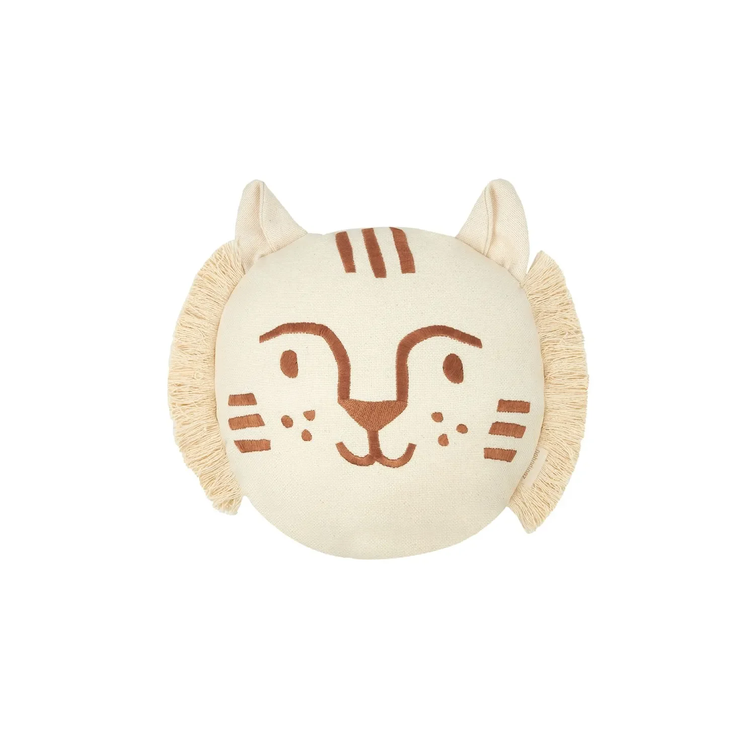 "Nobodinoz children's pillow, baby pillow with tiger face, 35 x 30 cm image"