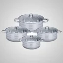 Deep soup pots with glass lids 8 pieces