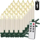 LED Christmas candles 30 x warm white with remote control & timer