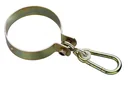 Swing hook yellow-galvanized Ø120 mm, thickness 3 mm with carabiner for round wood