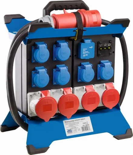 "Stecky DUO 3 power distributor, 6x protective contact, 2x CEE400V16A, 2x CEE400V32A, 2x USB, phase indicator, FI40A, 3.4m image"