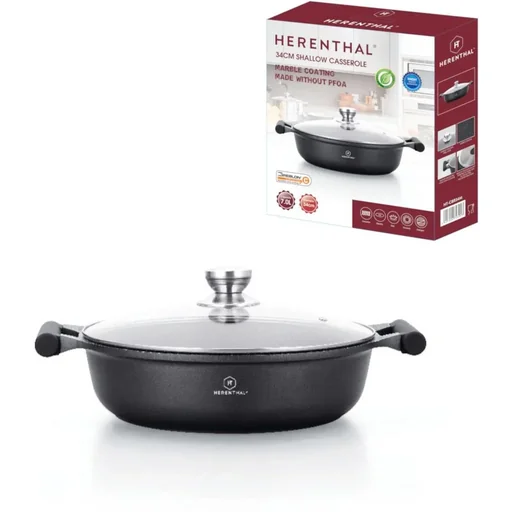 "Herenthal Large Marble Soup Pan - with Glass Lid - 34cm image"