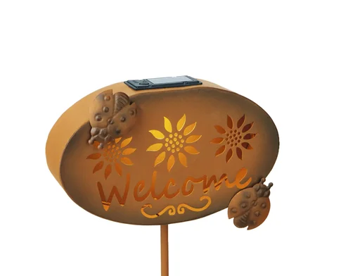 "Solar welcome sign "Welcome" with LED light image"