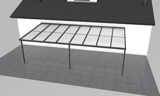 "Patio roof Premium, anthracite, 8125 x 4060 mm - Polycarbonate multi-wall sheets 16 mm, white striped image"