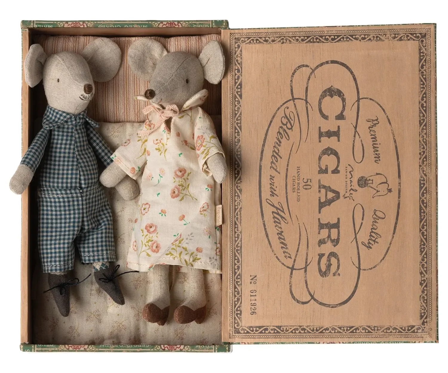 "Maileg Plüschtier, Kuscheltier, Stofftier - Oma und Opa Mäuse in Box image"