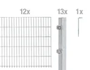 Double rod mesh fence complete set, hot-dip galvanized, height 120 cm, length 24 m