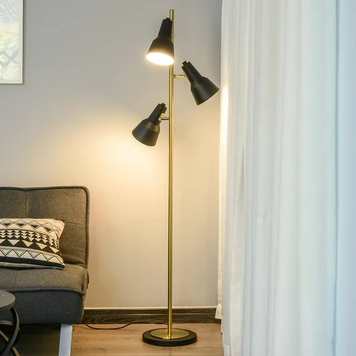 "Floor lamp with 3 lampshades bronze image"