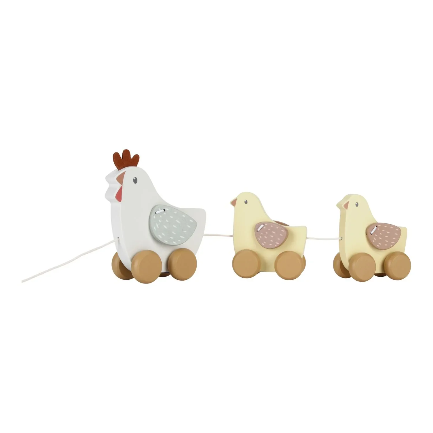 "Little Dutch Pull-Along Chicken Toy: Wooden Toy for Toddlers, Promotes Motor Skills & Walking (from 18 Months) image"