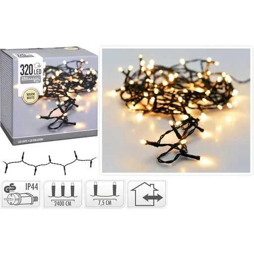 "Christmas lights 320 LEDs 24 meters warm white - LED lights image"