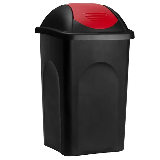 "Waste bin black/red 60 liters image"