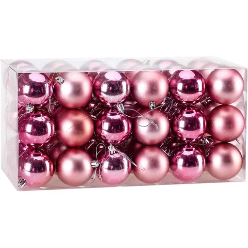 "Christmas balls - Christmas tree decorations - 54 pieces pink image"