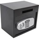 Secure furniture safe with electronic lock, black steel