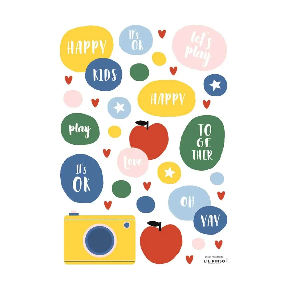 Lilipinso Wandsticker A3 Apfel, Kamera & mehr
