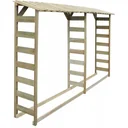 Firewood storage double 300x44x176 cm pine impregnated