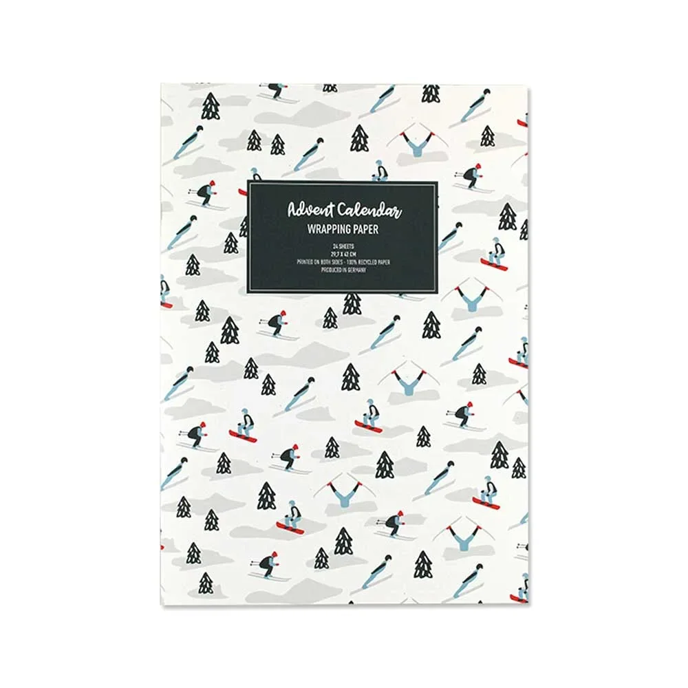 "Ava & Yves wrapping paper Advent Calendar Ski image"