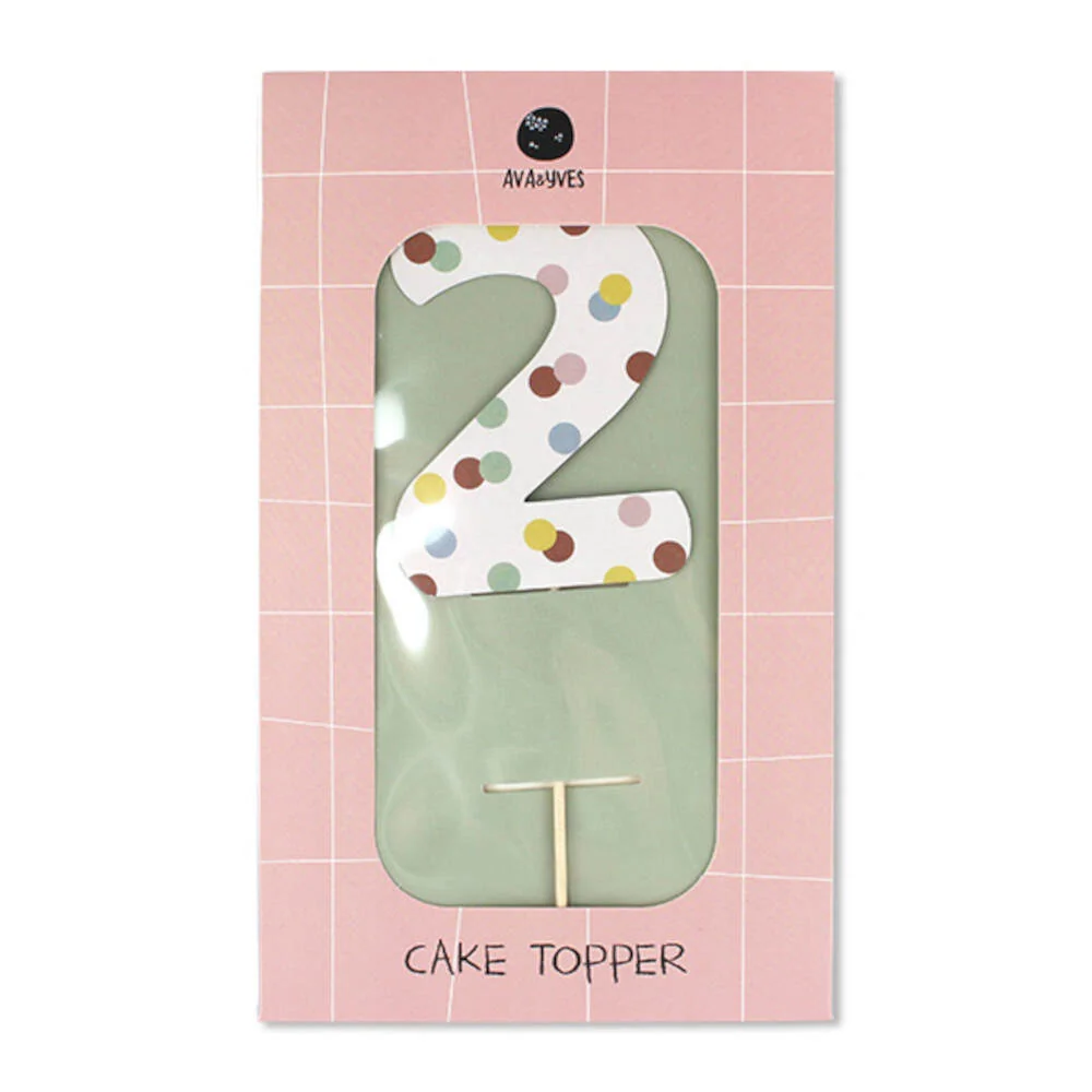 "Ava & Yves Cake Topper Number "2" image"