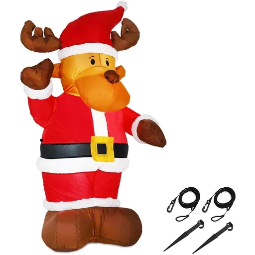 "Inflatable reindeer XL 135 CM including pegs and rope image"