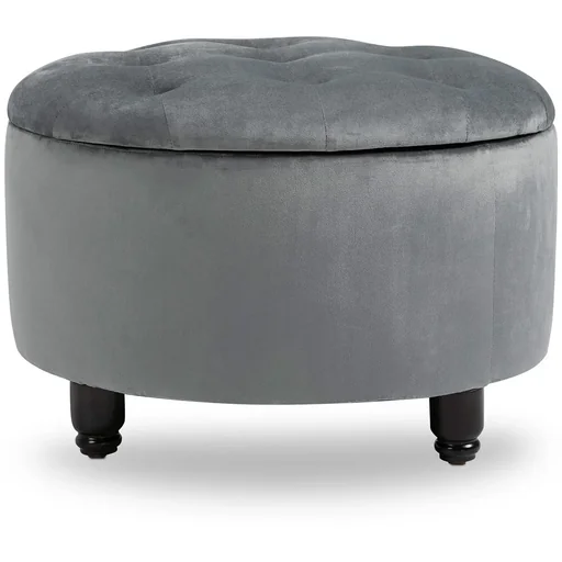 "Upholstered stool with storage space image"