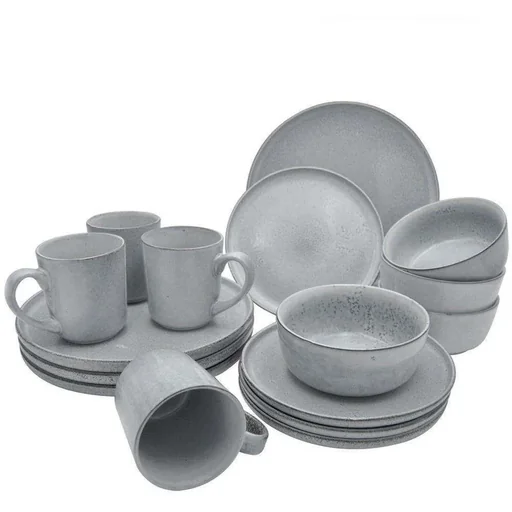 "Excellent 16-piece dinnerware set - stoneware - grey image"