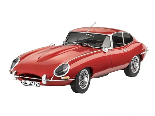 "Jaguar E-Type Coupe model kit in 1:24 scale including glue, brush and main colors - 142 parts image"