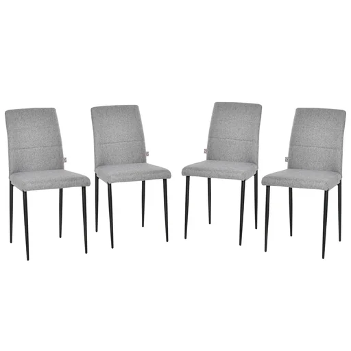 "Set of 4 kitchen chairs, dining room chairs, office chairs with backrest, upholstered armchair, faux leather armchair, wooden legs, grey, 41.5 x 54. image"