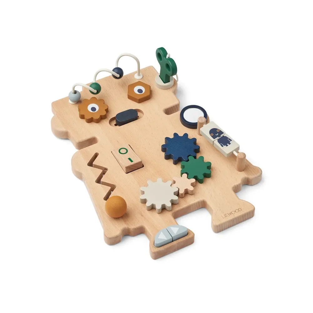 "Liewood wooden toy, play board - Carola Robot, Indigo Blue multi mix image"