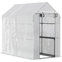 Plastic greenhouse walk-in greenhouse with 4 shelves tomato greenhouse greenhouse cold frame with door green steel PE 1