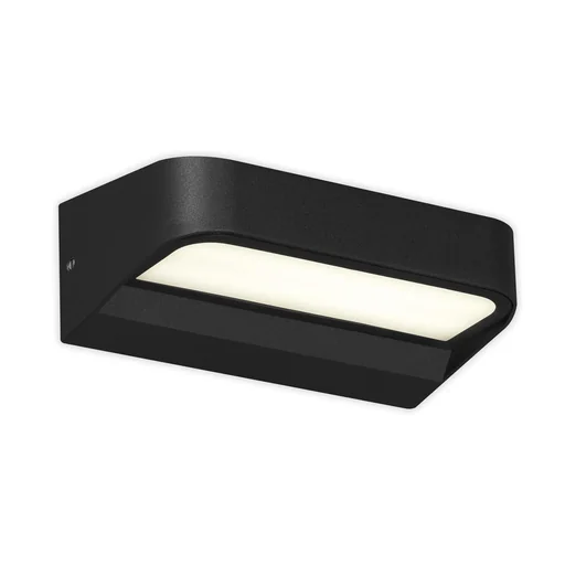 "AHLEN LED outdoor wall light, metal-plastic / black, IP44, 8 watts, 900 lm, 4,000 K image"