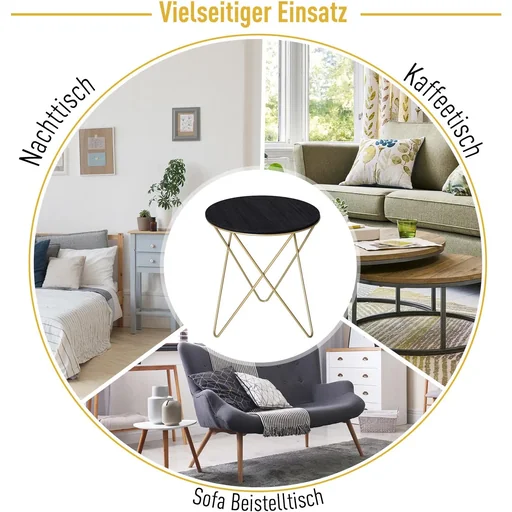 "Side table with black wooden top image"